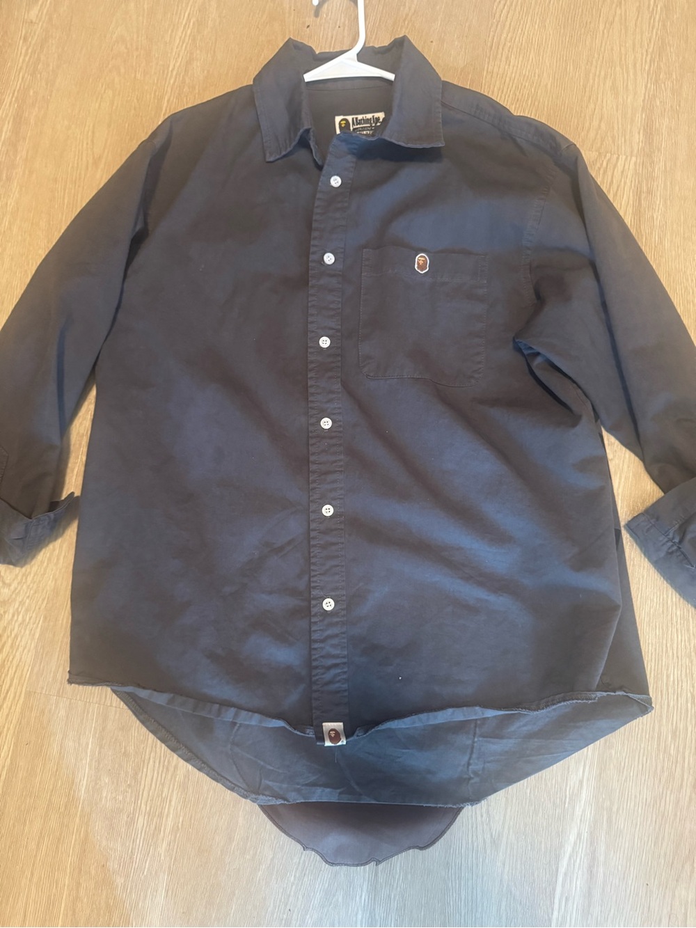 Bape Black Long-Sleeve Button Down Shirt